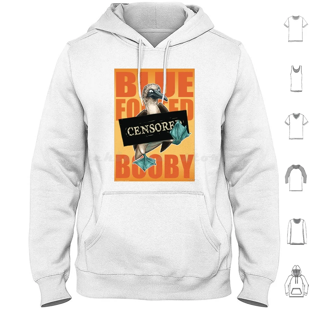 Blue Footed Booby Hoodie cotton Long Sleeve Blue Footed Booby Bird Funny Graphic Cute Orange