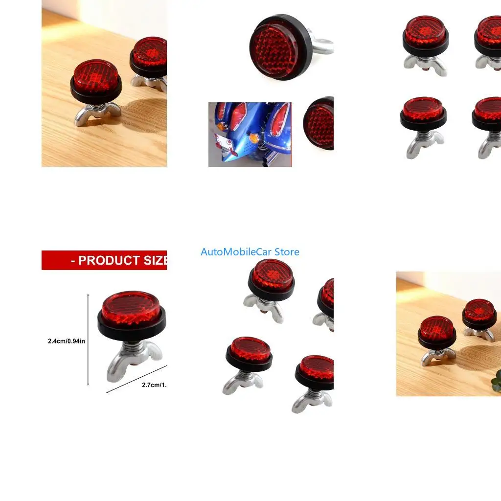 G8TE Motorcycle License Plate Reflective Mounting Screws Weatherproof Rear Reflector