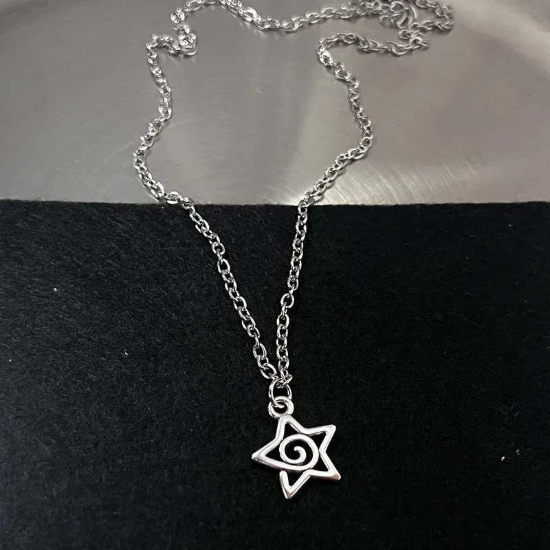 Y2k flail fogo coração dentes pingente colar para mulheres homens charme colar grunge punk moda jóias colar ﻿