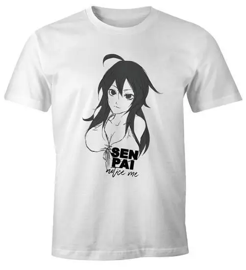 Mens Manga Anime Girl Senpai Notice Me Fun Shirt Moonworks - S-3XL Fastship