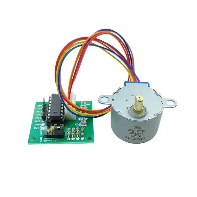 Hot 1 Set Lead 25cm Reduction Step Gear Stepper Motor 4 Phase 28BYJ48 For  Diy Kit ULN2003 Driver Board DC 5V Stepper Motor