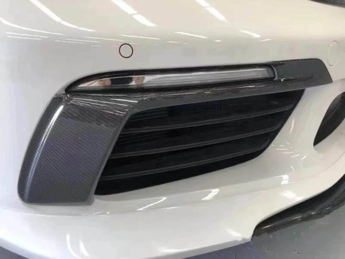 Front Bumper Side Fog Light Dry Carbon Fiber Air Vent Intake Frame Cover Trim For Porsche 718 Boxster Cayman 2016-2019 982 Coupe