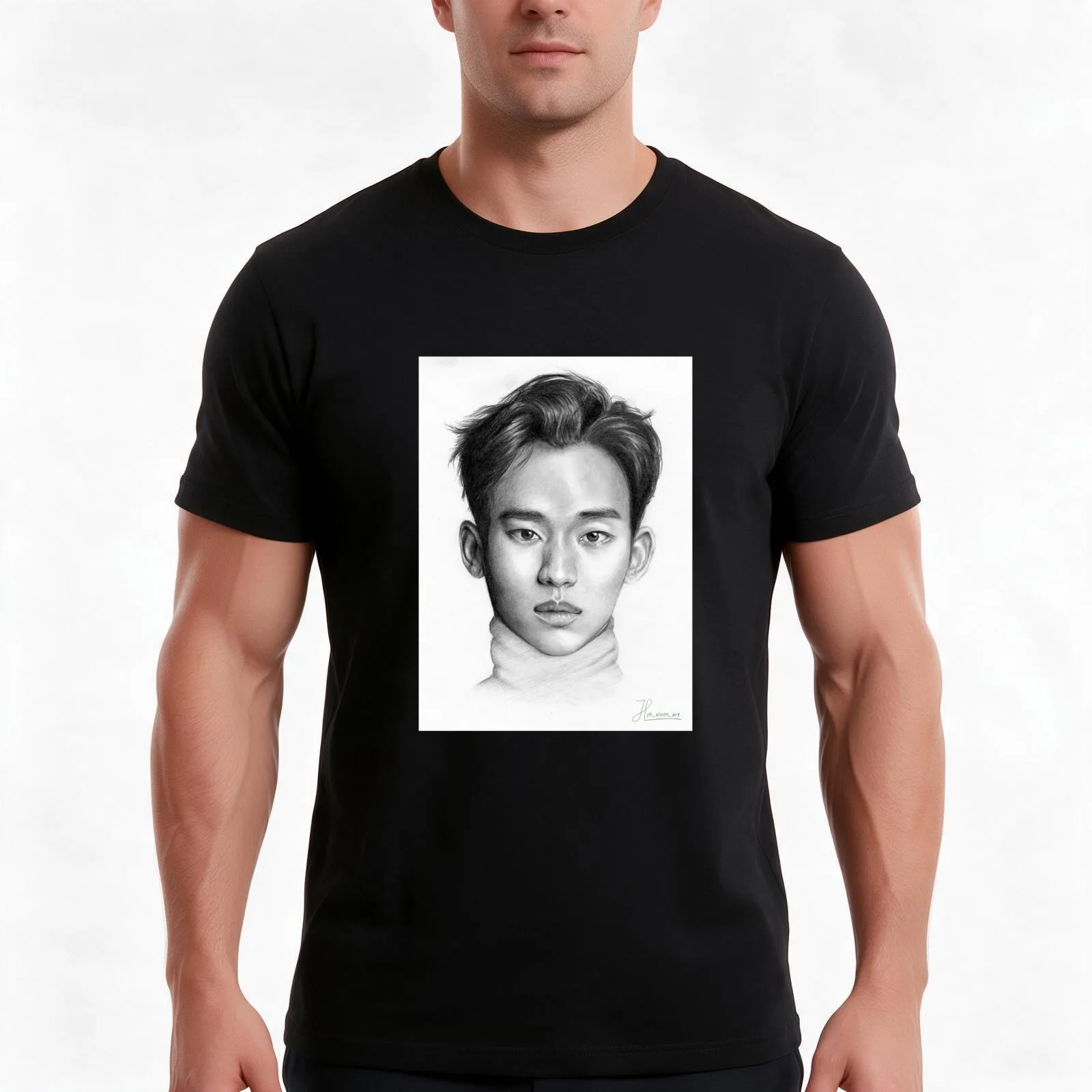 Actor Kim Soo Hyun T-Shirt, Summer Casual Cotton Tee, Oversized Streetwear Tops, Vintage Graphic Print, Loose Fit Short Sleeve