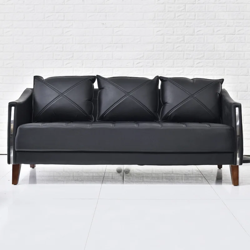 Sofa simple modern leather art, leather sofa, small apartment living room hotel office