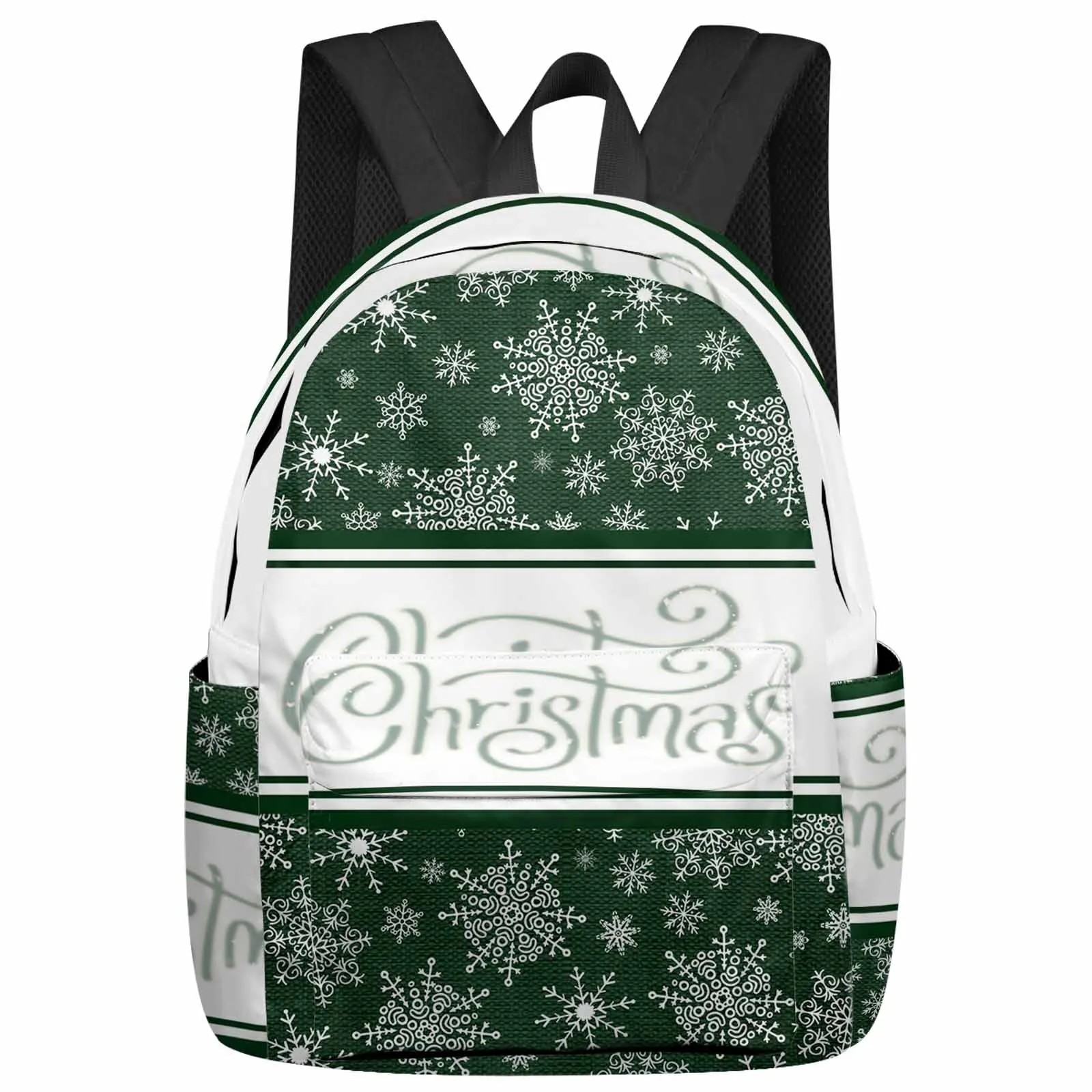 

Christmas Letter Snowflakes Backpacks Custom Student School Bags Laptop Backpack Men Women Female Travel Mochila