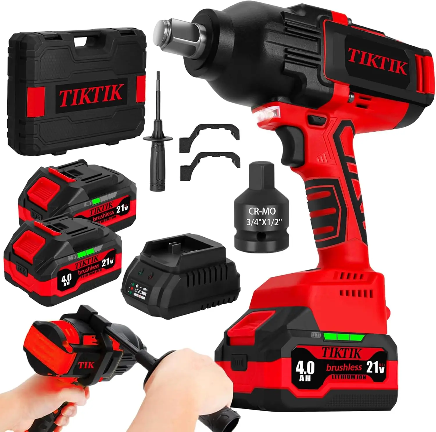 Tiktik 2000N.M Cordless Impact Wrench,3/4