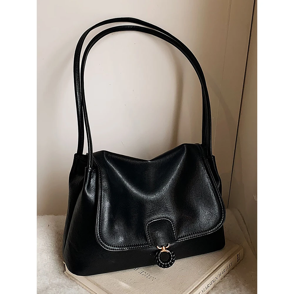 

Корейский стиль, сумки на одно плечо, женские мягкие сумки из искусственной кожи, простая большая сумка для покупок, путешествий, поездок на работу, повседневная сумка большой вместительности