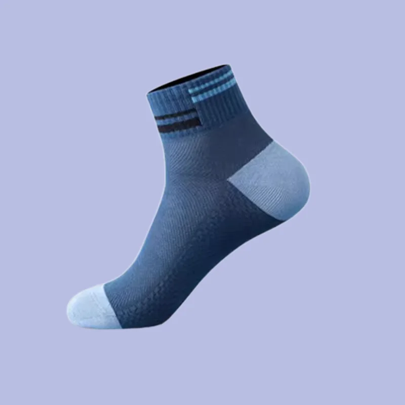 Chaussettes décontractées en coton dépistolet ant pour hommes, absorbant la transpiration, maille fine, respirant, solide, document, court, sport, été, haute qualité, 5/10 paires