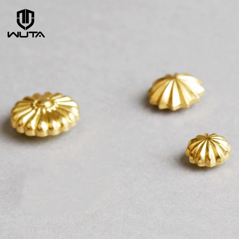 WUTA 10 Pcs 단단한 황동 국화 스크류 백 리벳 스터드 버튼 장식 DIY 가죽 공예 안장 벨트 지갑 가방 장식 썸네일 3