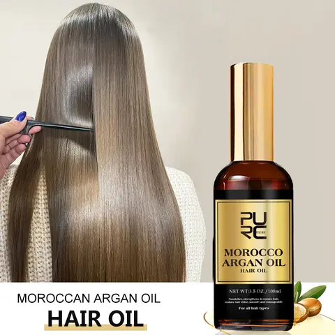 PURC 모로코 아르간 오일 컨디셔너, 손상된 모발 다듬기, 헤어 트리트먼트 세럼, 헤어 케어 제품, 수리