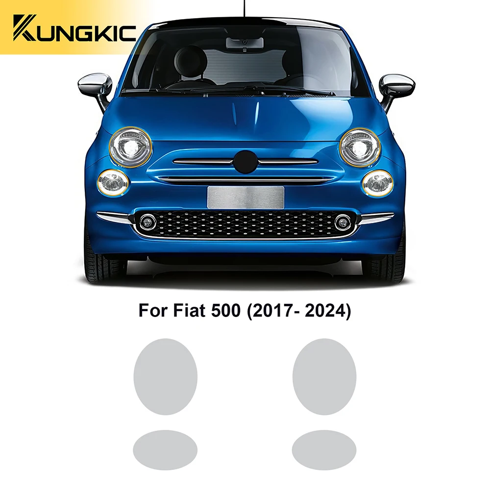 

For Abarth 595 Fiat 500 2017-2024 Car Headlight Film Paint Protection Film Transparent Wrap Clear Protective Sticker Pre Cut PPF
