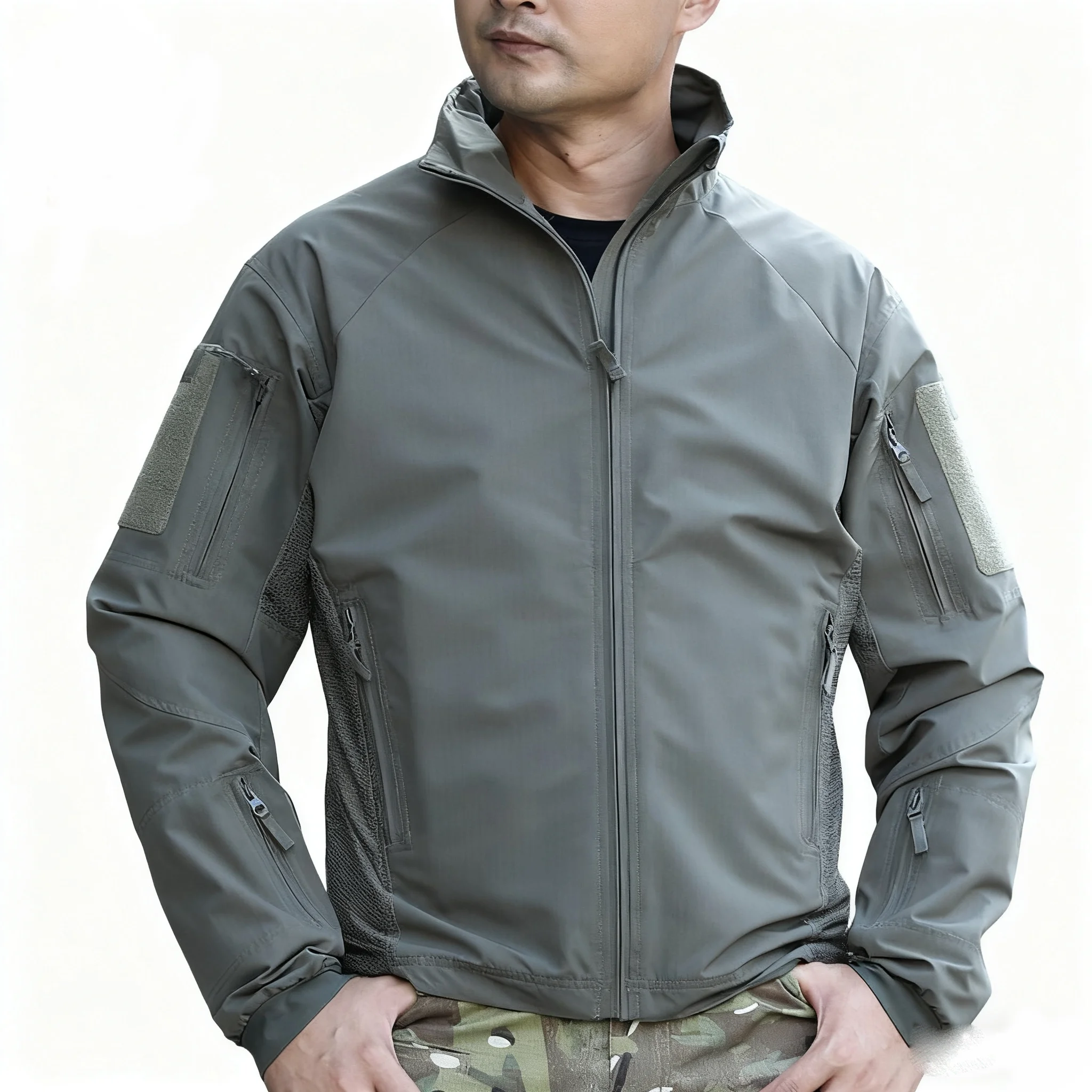 

Тактический уличный тактический штурмовой костюм Tom из мягкой оболочки, мужской весенне-осенний износостойкий, устойчивый к брызгам, ветрозащитный стоячий c