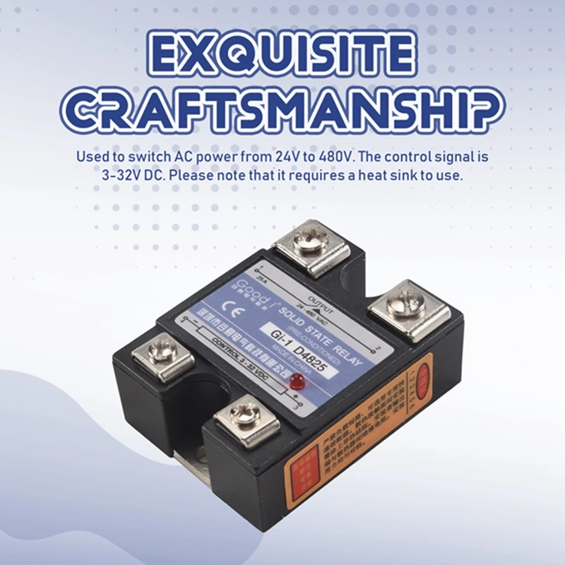 24-Hour Delivery SSR 25A 3-32V DC To 24-480V AC Single Phase Solid State Relay DC Control AC MGR-1 D4825 Load Voltage