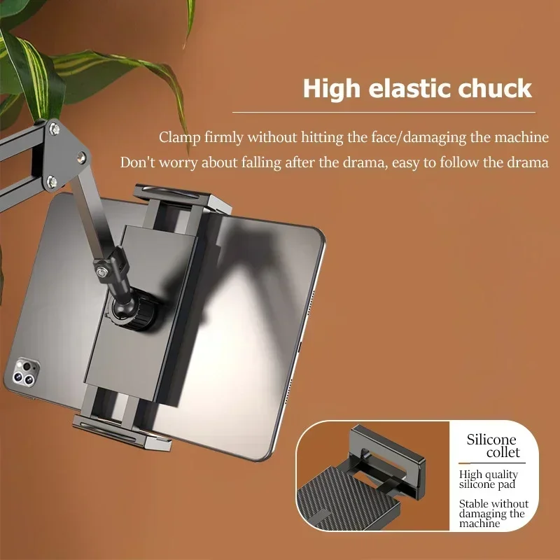 Adjustable, concealed cantilever mount for phones and tablets—ideal for bedside or desktop use.