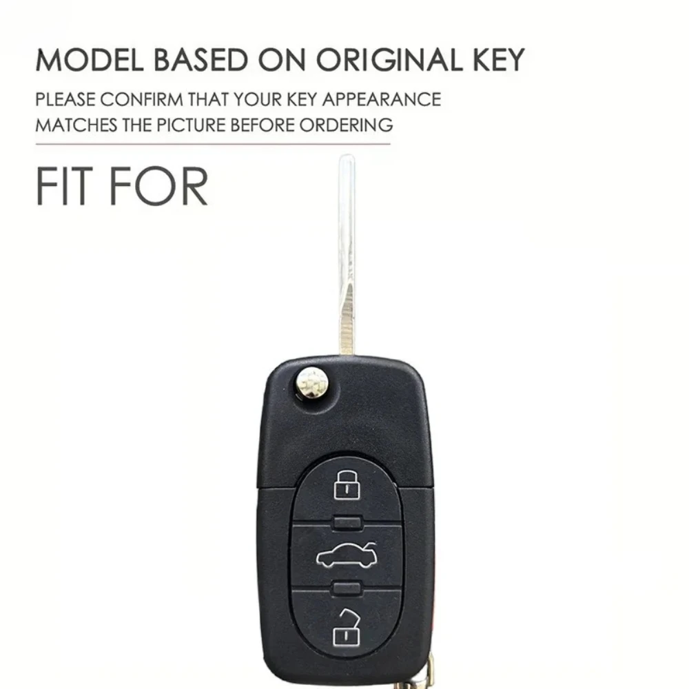 سيليكون مفتاح القضية غطاء فوب لأودي A1 A6 C5 B6 A4 B5 TT 8N A2 A3 A6 A8 كواترو غطاء البعيد قذيفة 3 زر مفتاح الجلد #2