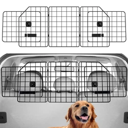 Barriera per auto per cani Pieghevole universale per animali domestici Cancello per auto di grandi dimensioni regolabile, Protezione per auto per cani in rete metallica, Separatore da viaggio di sicurezza per animali domestici