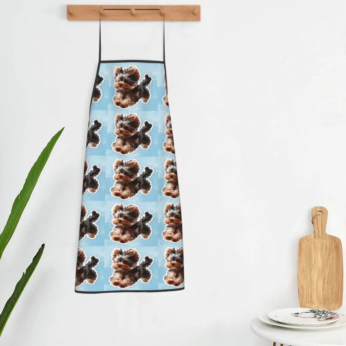 Yorkshire Terrier Dog Pattern Aprons Chef Cooking Tablier Waterproof Bib Kitchen Cleaning Pinafore for Women Men Painting