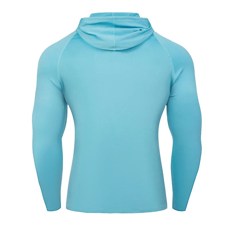 Running Long Sleeve T Shirt Men Sportswear Hooded T-shirt Elastic Jersey Gym Fitness Male Tops Tee Training Sport Tracksuit Men image 6