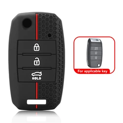 Car Key Case for Kia Rio Optima Sportage Sorento Soul Ceed Cerato Forte Seltos 3 Buttons Flip Remote Control Protector Cover