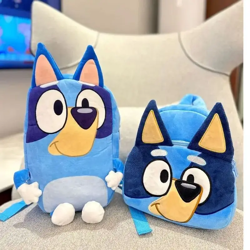 Cartoon Bluey Family Cosplay Kindergarten Children Schoolbag Bluebin Dog Backpack Kawaii Blue Orange Dog Backpack Children Gifts