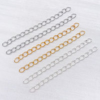 10pcs 18K Real Gold Plated Brass Extension Chains Bracelet Necklace Extension Tail Chain Connector For DIY Jewelry Making