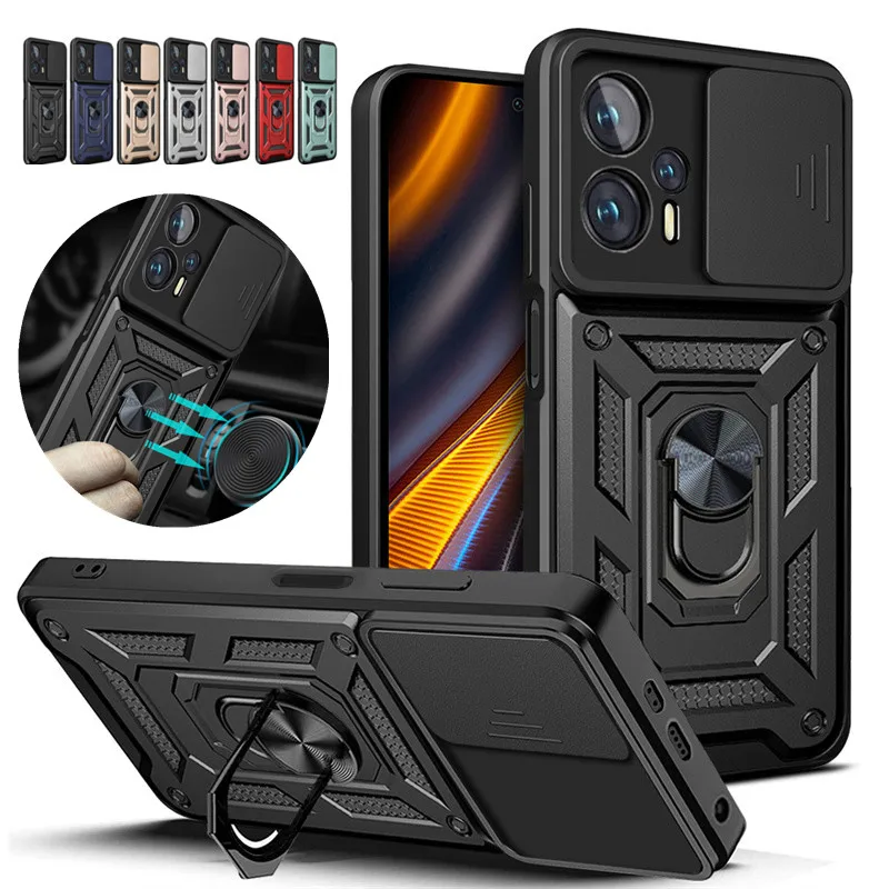 

Slide Camera Lens Case For Xiaomi POCO X4 GT Shockproof Armor Phone Cases For Poco Poko Pocco Little X4GT X 4 X4 GT Back Cover