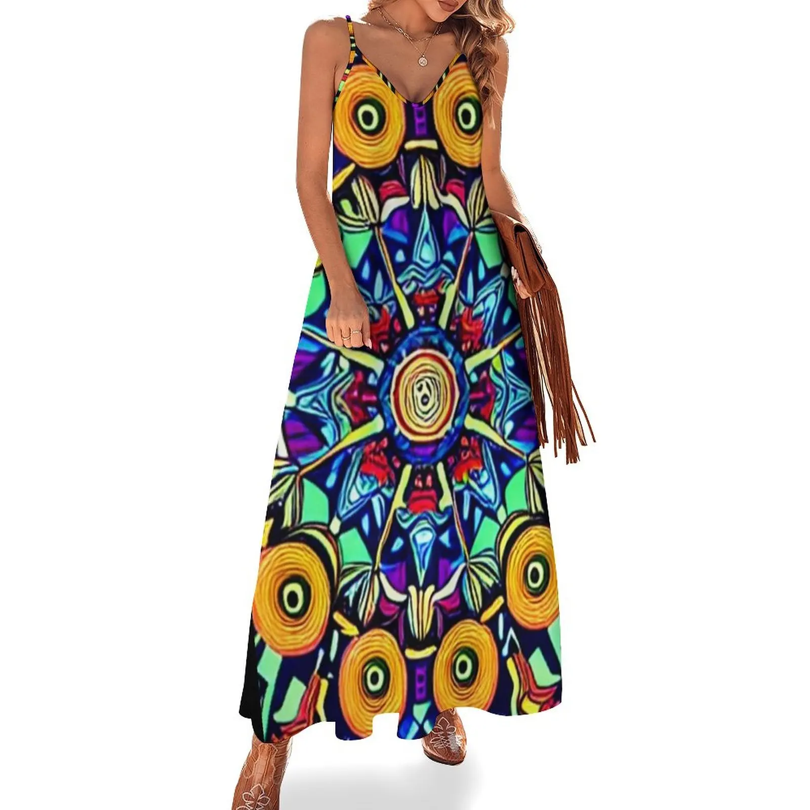 

Psychedelic Hippy Retro Peace Art Sleeveless Dress Women's summer suit dress summer 2025 women women dress