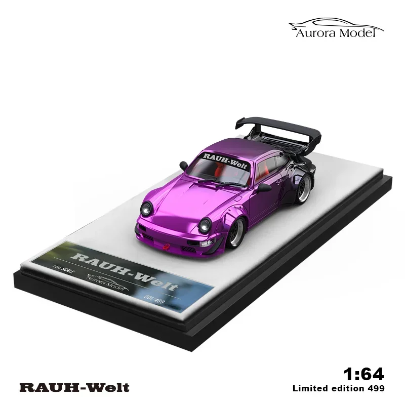 AuroraModel AM 1:64 RWB 964 Chrome Purple limited499 Diecast Model Car