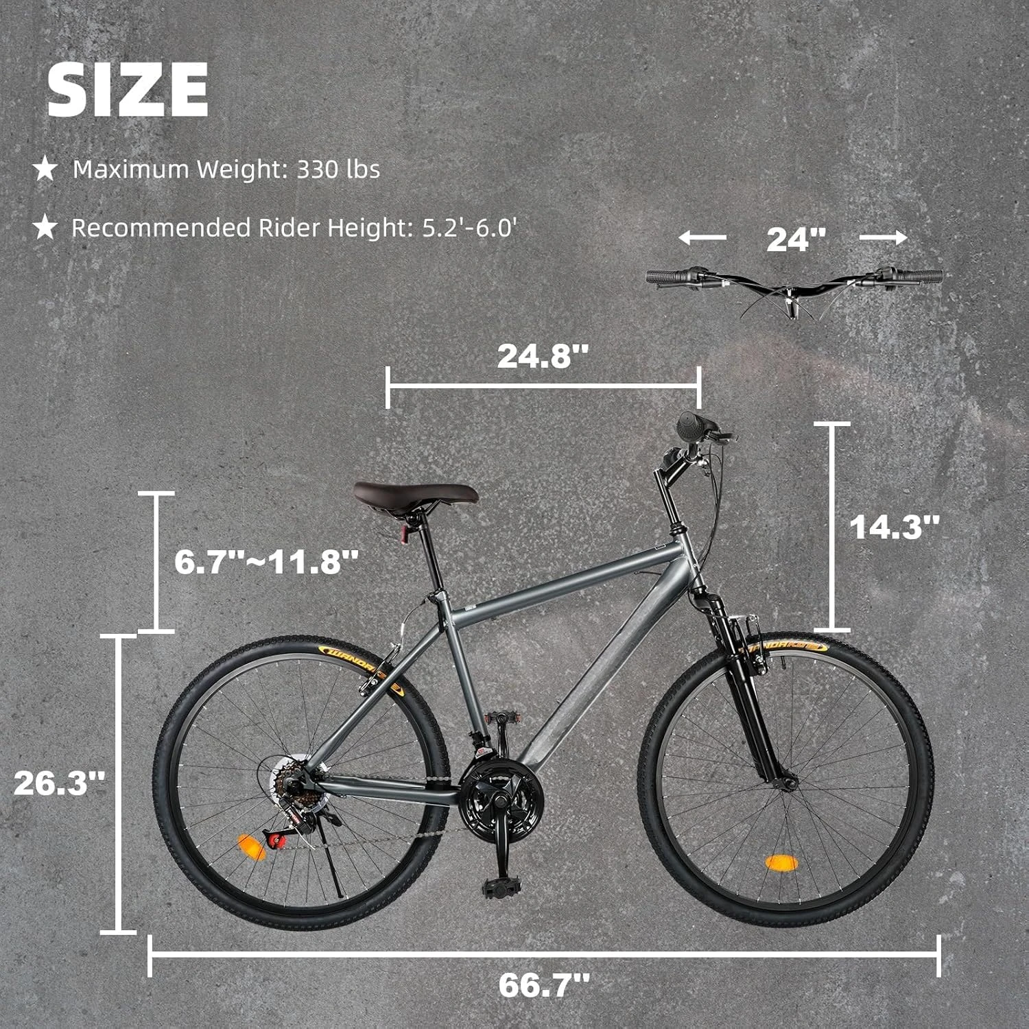 26 inch mountainbike, frame van 21 versnellingen/hoog koolstofstaal/luchtvaartkwaliteit, dubbele schijf/V-rem, verstelbare ergonomische stoel Byc