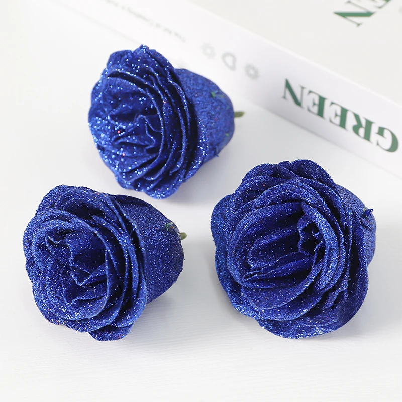 6/12 Stück Kristallrose, künstliche Blumen, 7 cm, gefälschter Blumenkopf für Heimdekoration, Hochzeit, Hochzeit, Dekoration, DIY, Handwerk, Geschenk, Zubehör – Detail 8