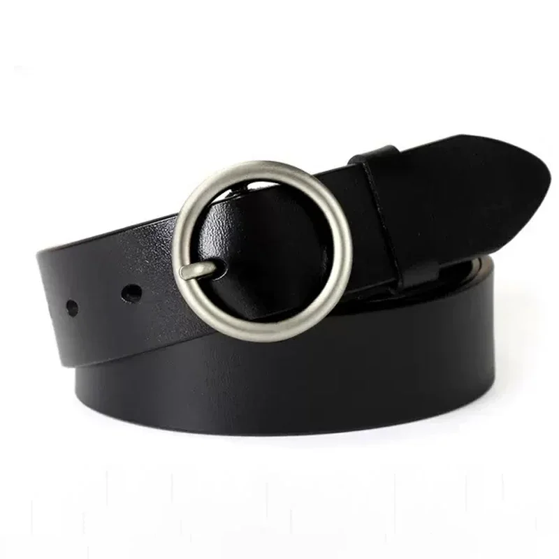 Cintura da donna in pelle PU con fibbia in metallo Cintura selvaggia Designer di marca di lusso autentico Adatto per pantaloni da lavoro da donna Jeans da indossare casual