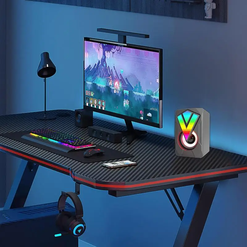 RGB Computer Speakers Desktop Speaker For Game Monitor USB Speaker Shine USB Multimedia Wired PC Speakers Notebook Desk Home