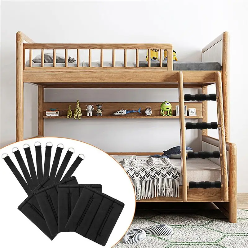 A05E-4PCS Bunk Bed Ladder Pads, Soft Bunk Bed Ladder Cover With 8 Adjustable Straps, For Loft Bed, Bunk Bed Ladder Padding