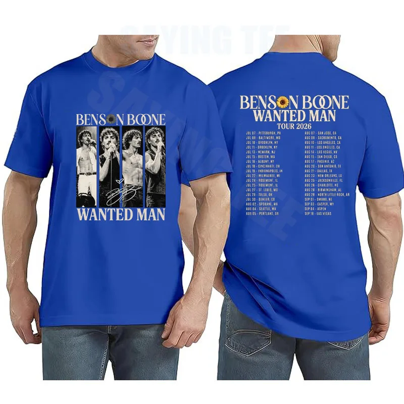 Vintage Musik-Fan-Grafik-T-Shirt - Retro Wanted Man Konzerttour Unisex-Shirt, Ivory Pepper Kurzarm Indie Pop Streetwear T-Shirts – Detail 6