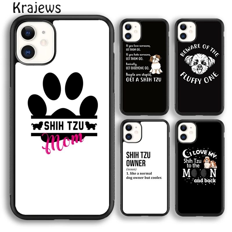 Krajews Cartoon Shih Tzu Dog Mom Soft Phone Case Cover For iPhone 16 15 SE2020 14 6 7 8 plus 11 12 13 pro max coque Fundas