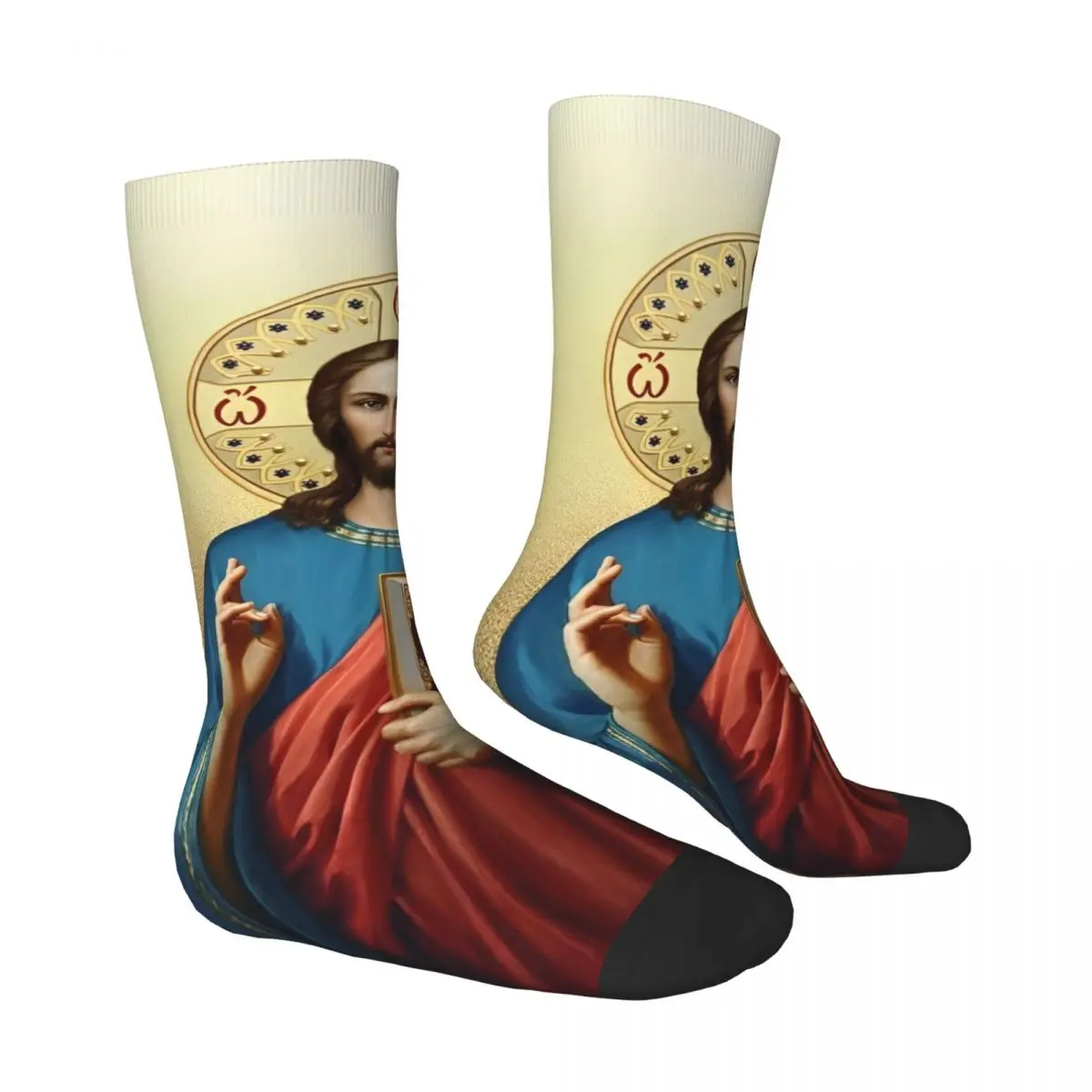 Men's Socks Jesus God Bless Stockings Spring Retro Soft Socks Graphic Running Anti Skid Socks