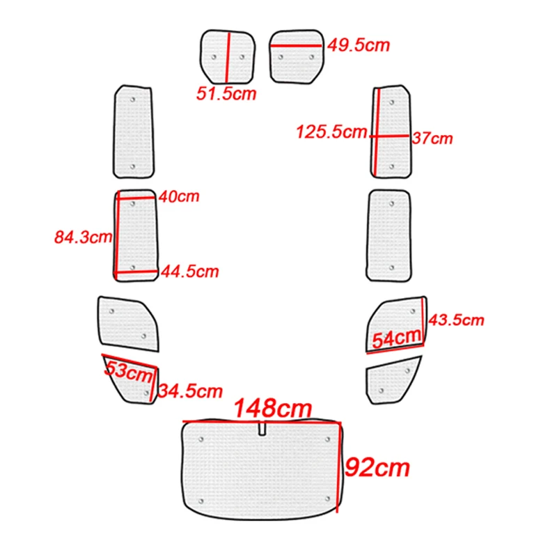 Full Car Coverage Sunshade For Ford Transit Custom 2012~2021 Car Front Rear Side Sunscreen Window Sunshade Cover Accessories