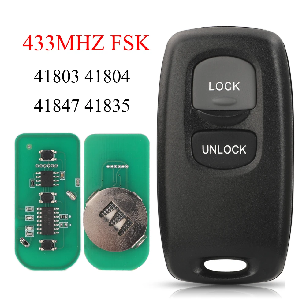 jingyuqin 2 Buttons 433MHZ FSK Remote Car Key For Mazda M6 2 3 6 Series 2003-2010 Ford Ranger Everest 41803 41804 41847 41835