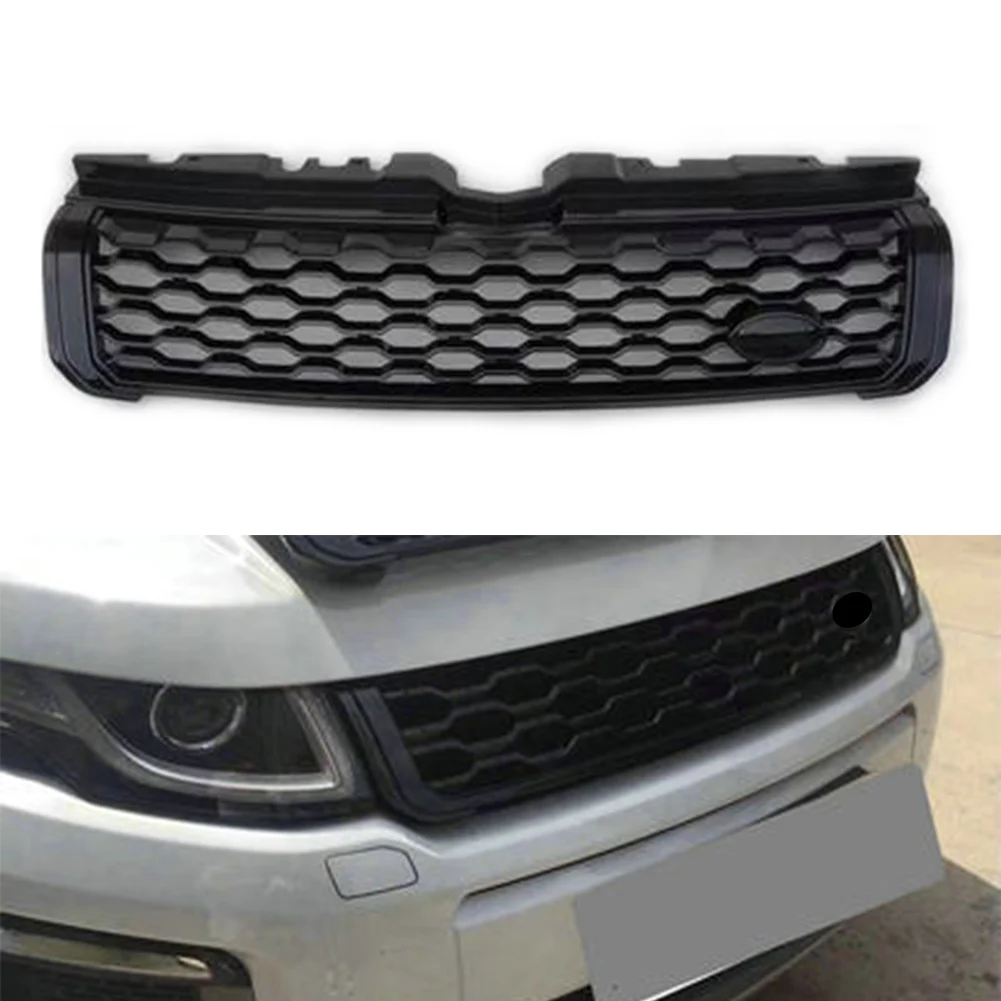 Car Front Upper Mesh Grille For Land Rover Range Rover Evoque 2010 2011 2012 2013 2014 2015 2016 2017 2018 Black ABS Accessories