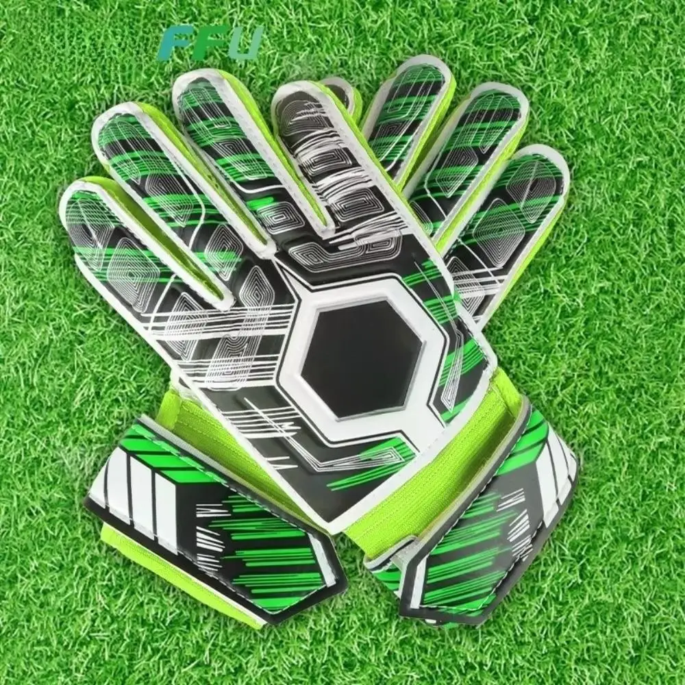 

1 Pair Finger Protection Football Goalkeeper Gloves Antiskid Cushioning Goalie Gloves Non-slip Soft Soccer Goalie Gloves