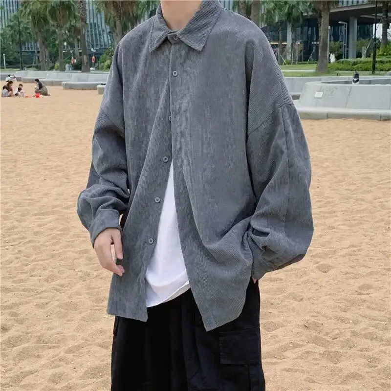 Autumnins Trendy Corduroy Shirt Men's Long Sleeve Versatile Loose-Fit Korean Style Couple Casual Jacket Top For Autumn