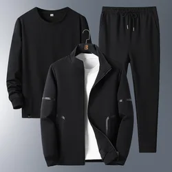 3 Piece Sweater+jacket+pants Suit Men's Sports Suit New Casual Sportswear Men's Three Piece Suit