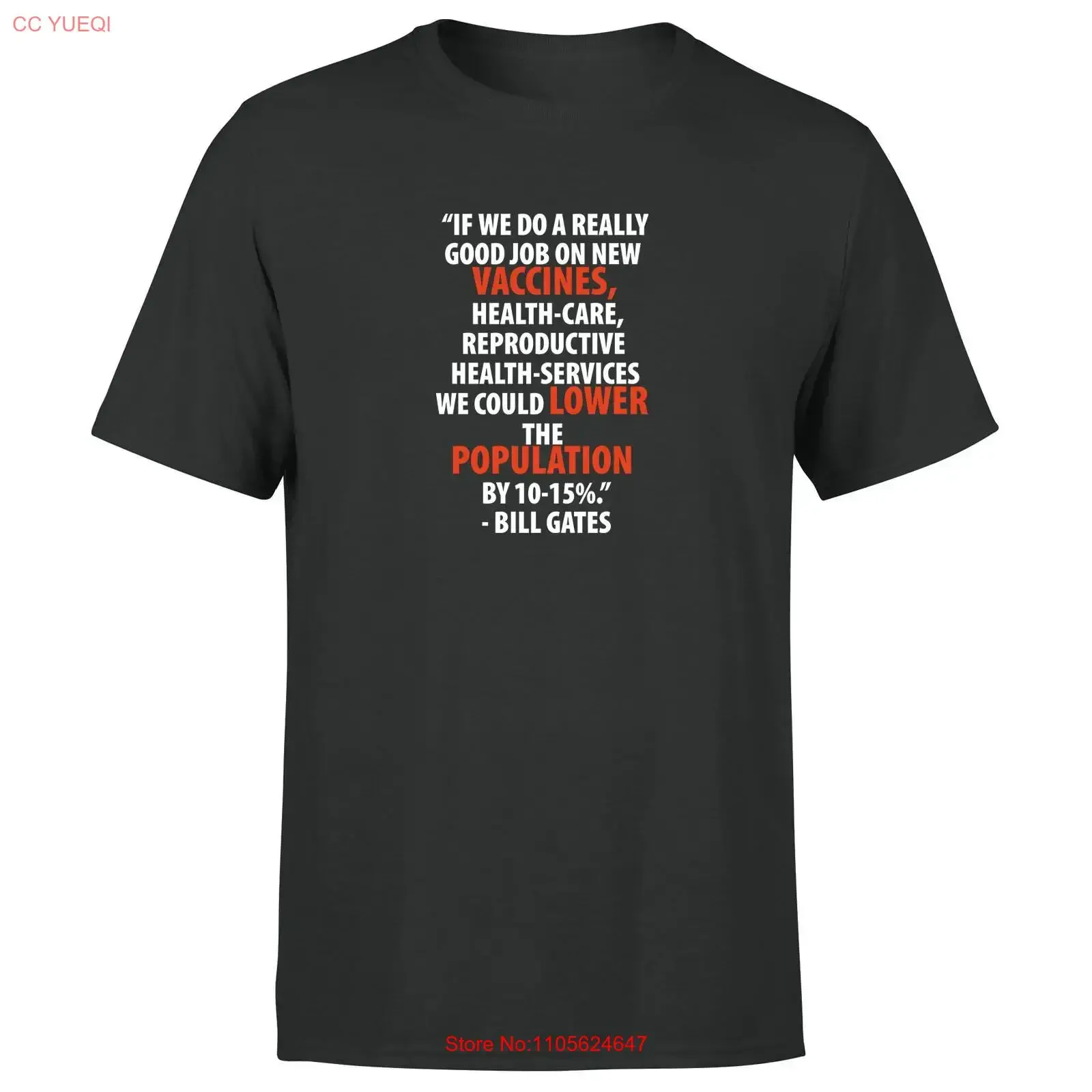 Lower Population Quote From Bill Gates Mens T Shirt Classic Top long or short sleeves vintage Washed Versatile graphic homme
