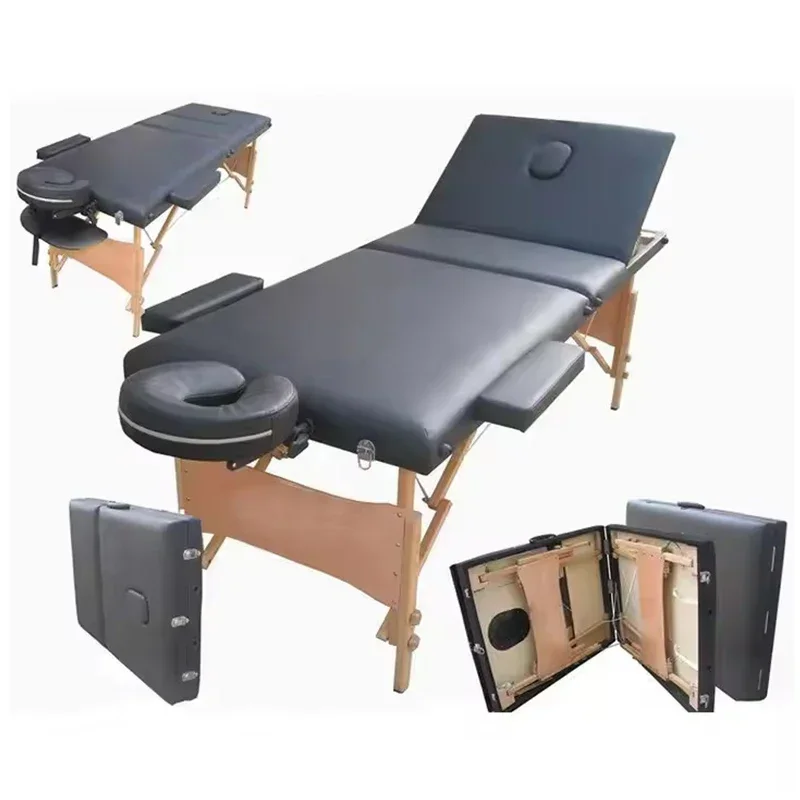Foldable Camillas De Masajes Spa Equipment Massage Bed Por   Wooden    Salon Facial Massage