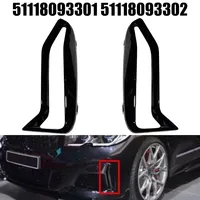 1pair Front Bumper Trim 51118093301 51118093302 ABS For BMW 3' G20 G21 M340i Front Bumper Fog Lamp Left Right Grille Black Trim