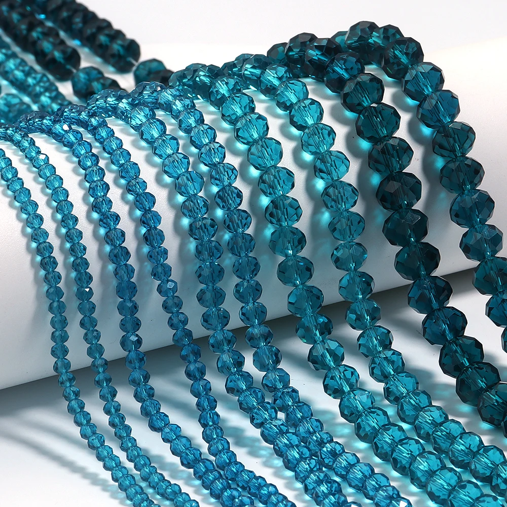 3/4/6/8/10 mm pfauenblaue facettierte Kristallperlen aus Glas, lose Abstandsperlen für die Schmuckherstellung, DIY-Armband, Halskette, Zubehör