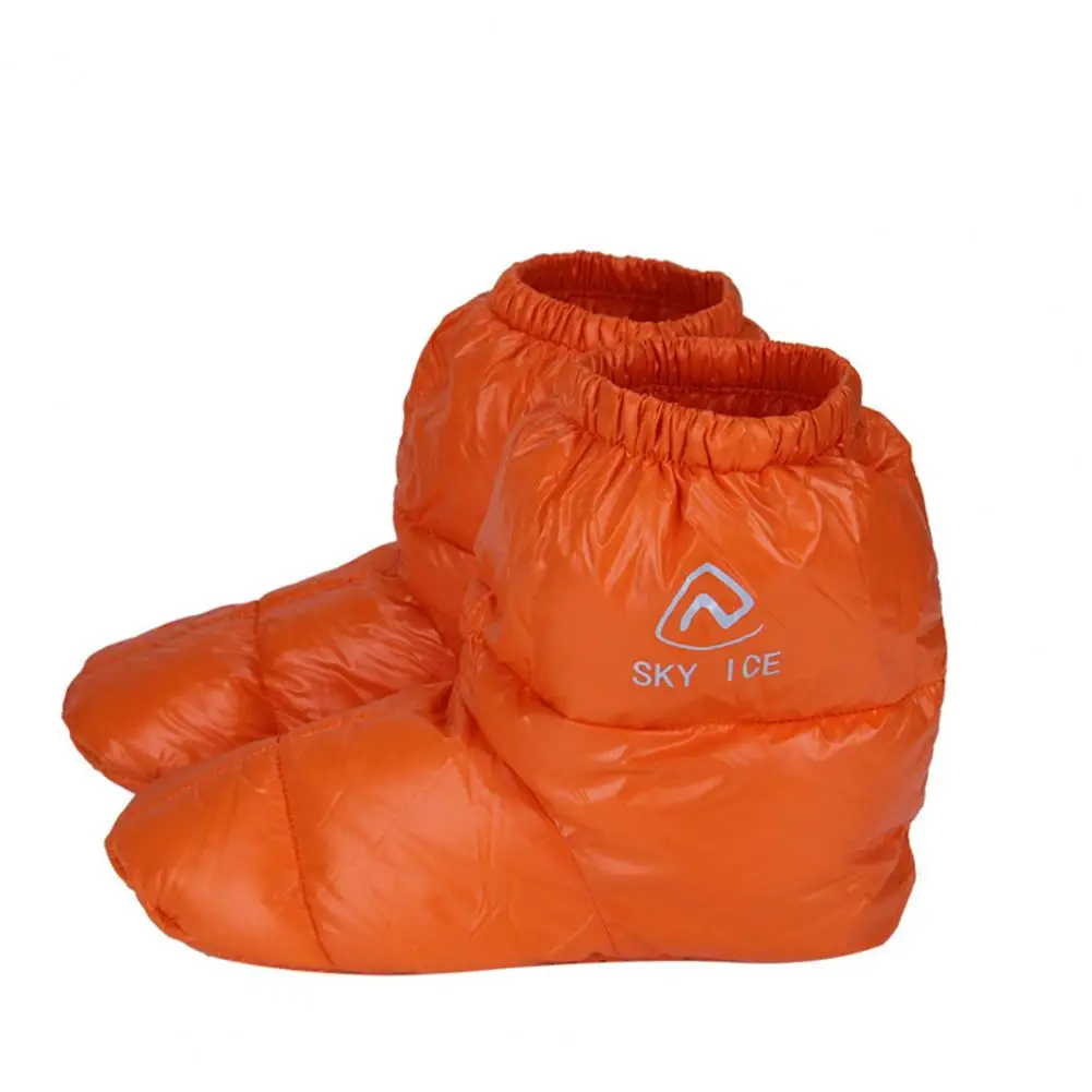 90% White Gooses Fluffy Down Feet Covers With Bag Camping Winter Warm Feet Cover Waterproof Warm Down Shoe Covers Tent Slippers