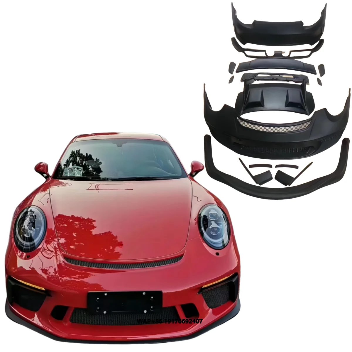 

911 GT3 Body Set Front Bumper Rear Bumper Side Skirt Spoiler for 911 991.2 GTS