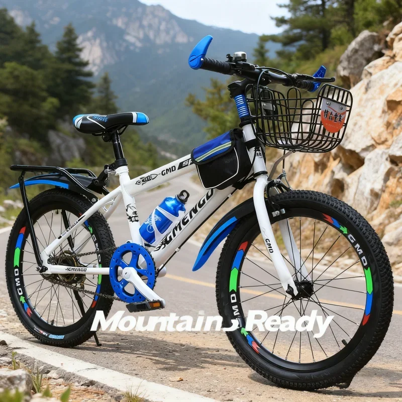 

Синий односкоростной детский горный велосипед с стойкой на заднее сиденье и сумкой для велосипедной корзины 20 дюймов 22 дюйма подходит для детей 6-10 лет