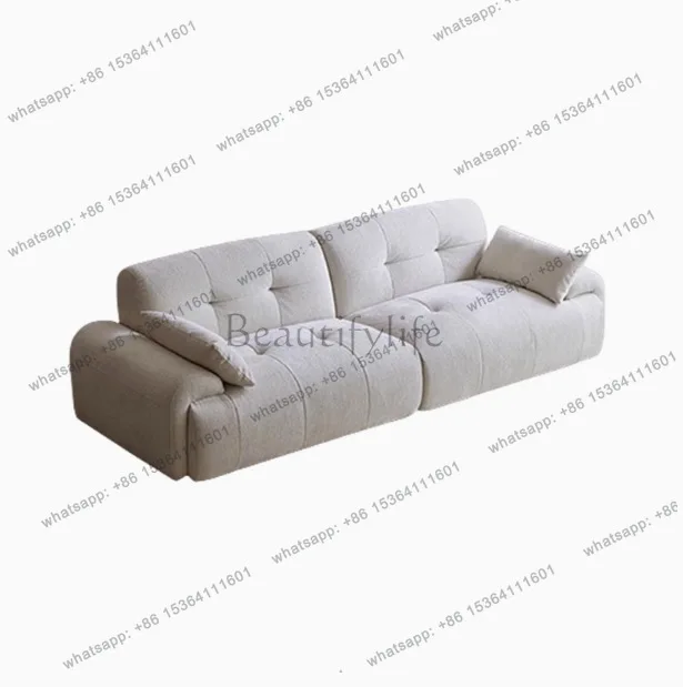 Italienisches Sofa in Creme, Wind-Schnee-Design, Neil-Design, Stoff, maßgefertigt für kleine Wohnungen
